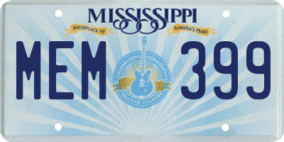 MS license plate MEM399