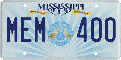 MS license plate MEM400
