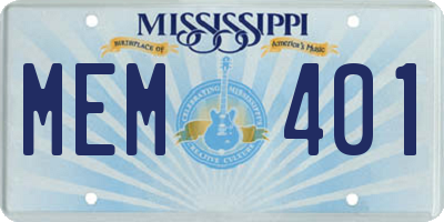 MS license plate MEM401