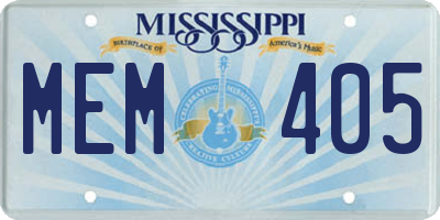 MS license plate MEM405