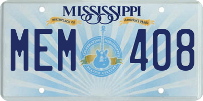 MS license plate MEM408