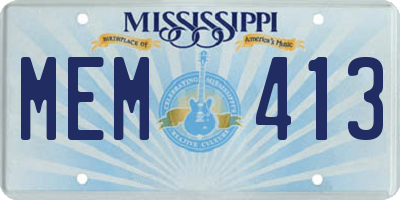 MS license plate MEM413