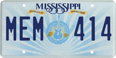 MS license plate MEM414