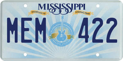 MS license plate MEM422