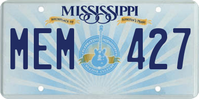 MS license plate MEM427
