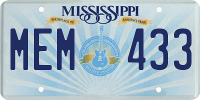 MS license plate MEM433