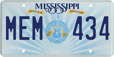 MS license plate MEM434
