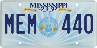 MS license plate MEM440