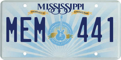 MS license plate MEM441
