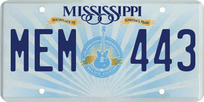 MS license plate MEM443