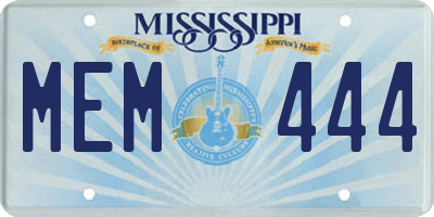 MS license plate MEM444
