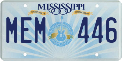 MS license plate MEM446