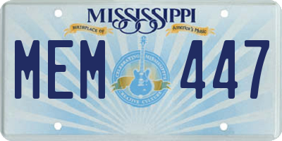 MS license plate MEM447