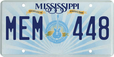 MS license plate MEM448
