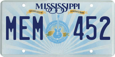 MS license plate MEM452