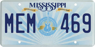 MS license plate MEM469