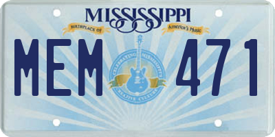 MS license plate MEM471