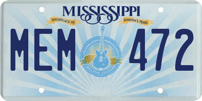 MS license plate MEM472