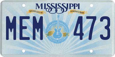 MS license plate MEM473