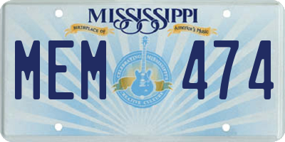 MS license plate MEM474