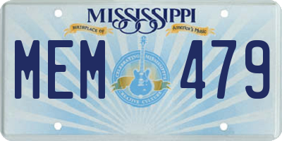MS license plate MEM479