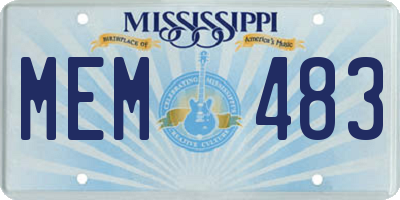 MS license plate MEM483