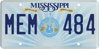 MS license plate MEM484