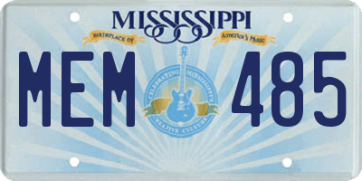 MS license plate MEM485