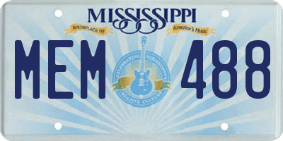 MS license plate MEM488