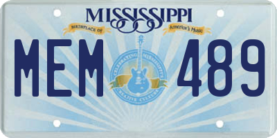 MS license plate MEM489