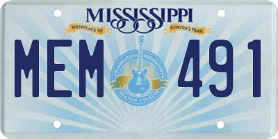 MS license plate MEM491