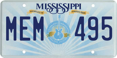 MS license plate MEM495
