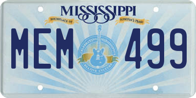 MS license plate MEM499