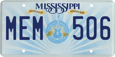 MS license plate MEM506