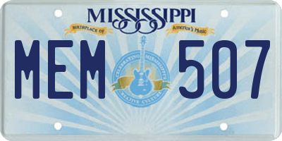MS license plate MEM507