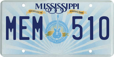 MS license plate MEM510