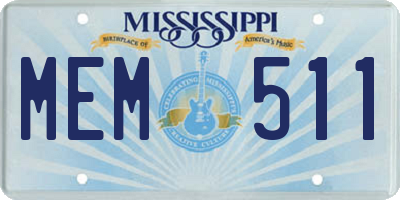 MS license plate MEM511