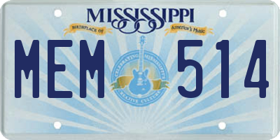 MS license plate MEM514