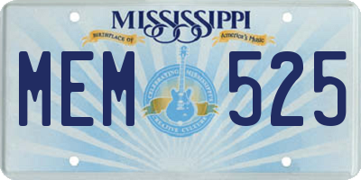 MS license plate MEM525