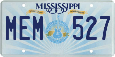 MS license plate MEM527