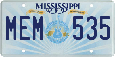 MS license plate MEM535