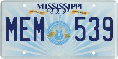 MS license plate MEM539