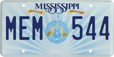 MS license plate MEM544