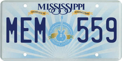 MS license plate MEM559
