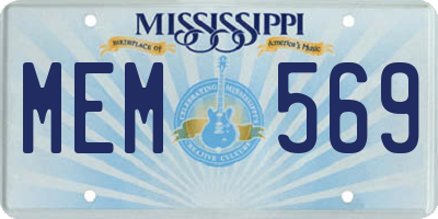 MS license plate MEM569