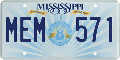 MS license plate MEM571