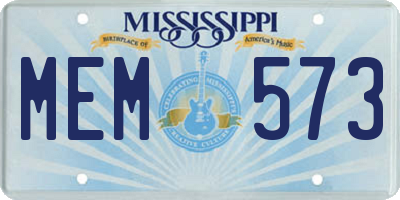 MS license plate MEM573