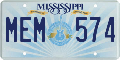 MS license plate MEM574