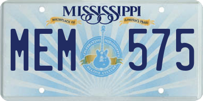 MS license plate MEM575