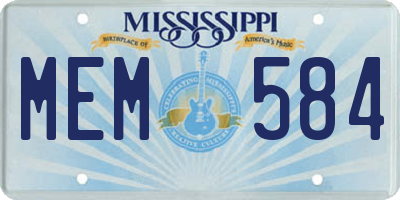 MS license plate MEM584